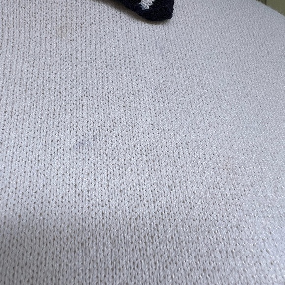 St. John Knit Whale Graphic Long Sleeve Collared Pullover Sweater - Picture 7 of 7